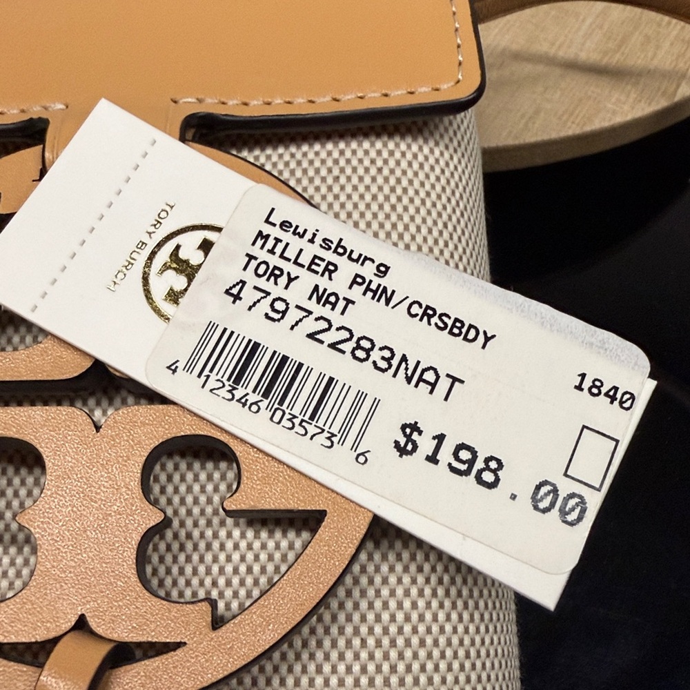 Tory Burch Miller Natural Vachetta Phone Crossbody - Picture 14 of 14